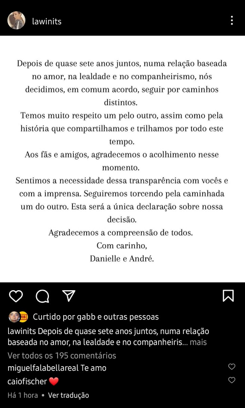 Publicação de Danielle Winits (Foto: Reprodução/ Instagram)