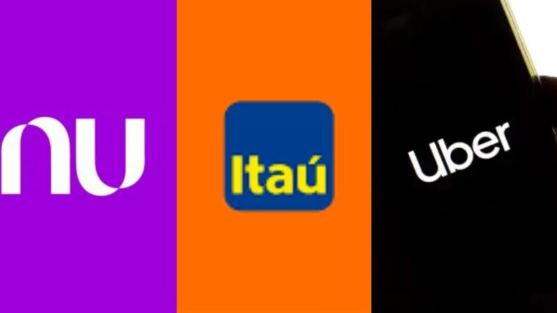 Logo Nubank / Logo Itaú / Logo Uber - Montagem: TVFOCO