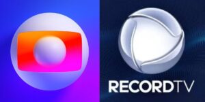 Logo da Globo / Logo da Record - Montagem: TVFOCO