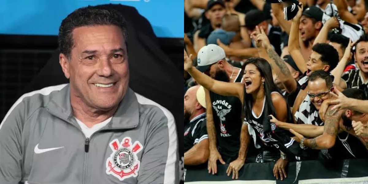 Luxemburgo e torcedores do Corinthians (Foto - Montagem TV Foco).