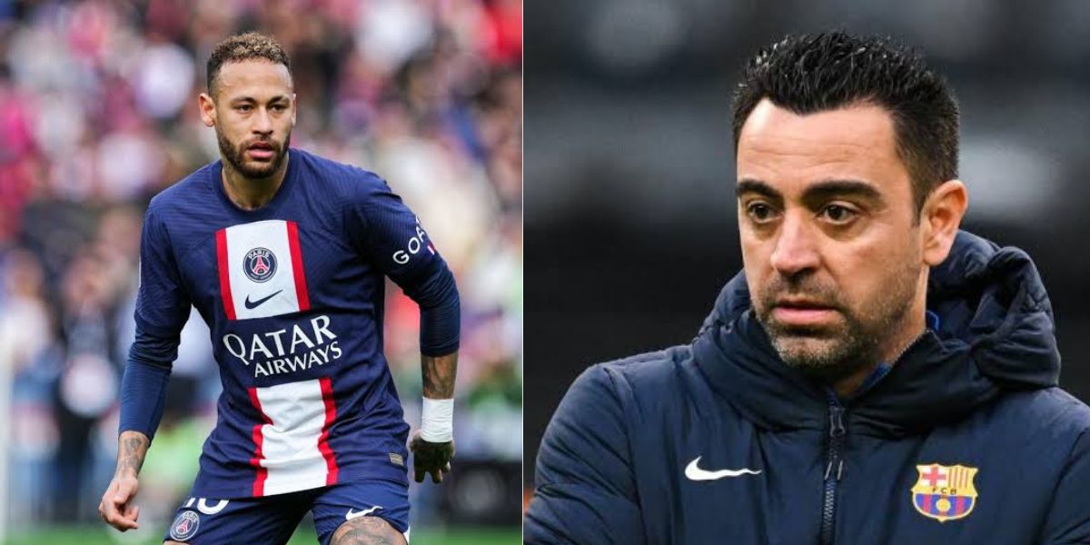 Neymar e Xavi, treinador do Barcelona (Foto - Montagem TV Foco).