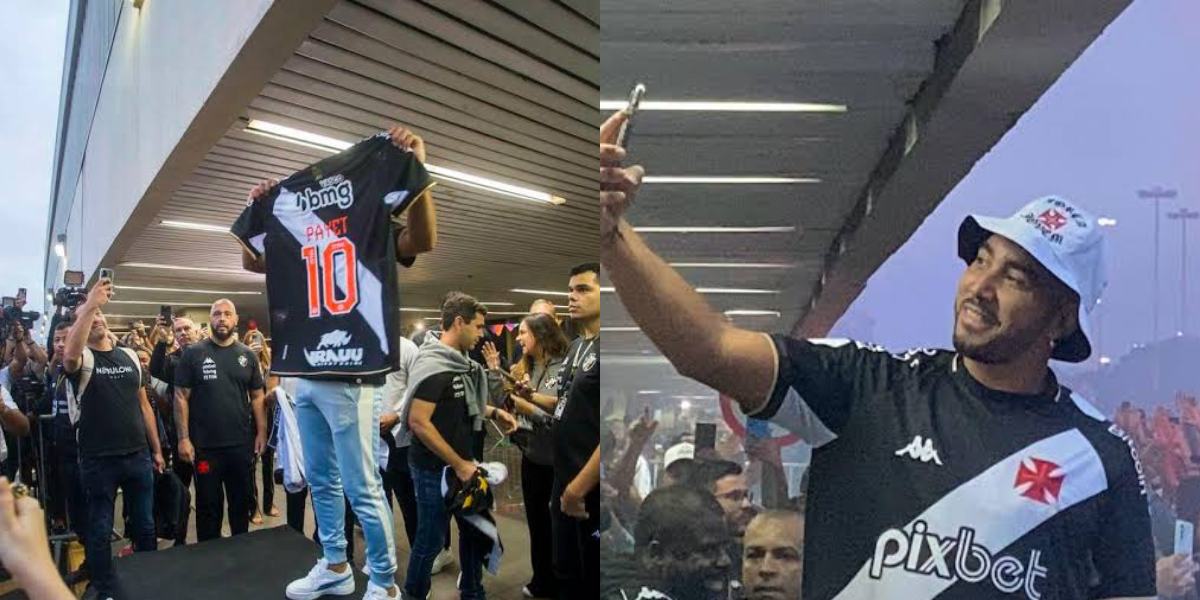 Payet é recebido por torcedores do Vasco no aeroporto (Foto - Montagem TV Foco).