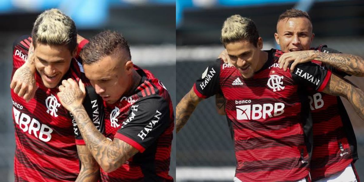 Pedro e Cebolinha, atacantes do Flamengo (Foto - Montagem TV Foco).