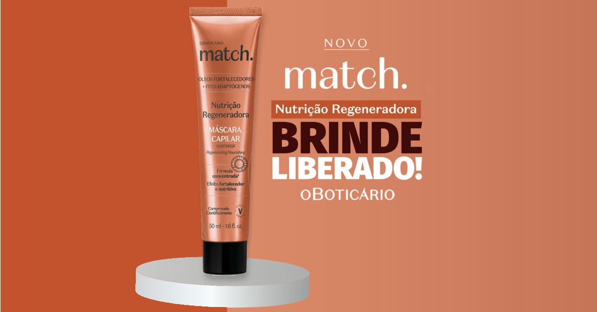 Promoção do boticario da mascara match nutricao reparadora - Foto Reprodução Internet