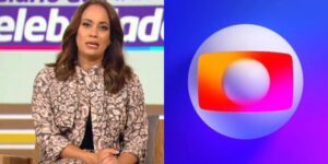 Renata Alves no Hoje em Dia / Logo da Globo - Montagem TVFOCO