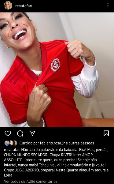 Publicação de Renata Fan (Foto: Reprodução/ Instagram)