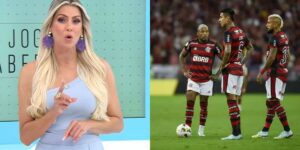 Renata Fan abre o Jogo Aberto com péssima notícia do Flamengo - Montagem: TVFOCO