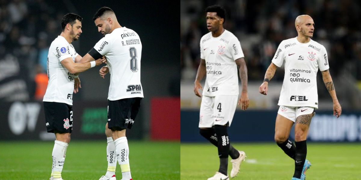 Renato Augusto, Giuliano, Gil e Fábio Santos; jogadores do Corinthians (Foto - Montagem TV Foco).