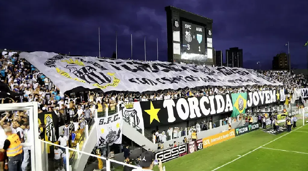 Torcida do Santos em peso na Vila Belmiro (Foto: Reprodução/ Internet)