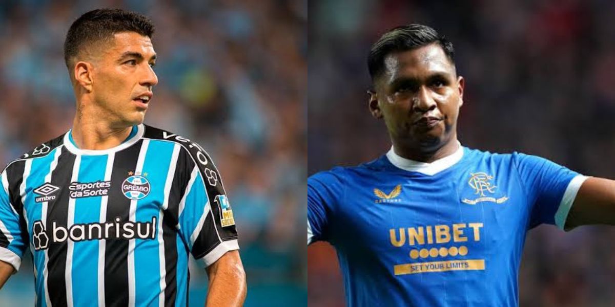 Suárez e o atacante colombiano Alfredo Morelos (Foto - Montagem TV Foco).