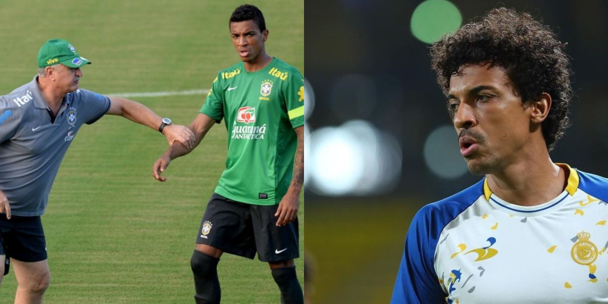 Treinador Felipão e o jogador Luiz Gustavo (Foto - Montagem TV Foco).