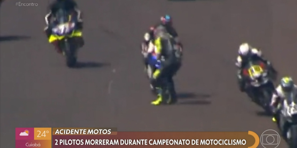 "Encontro" mostrou acidente entre atletas (Foto: Reprodução/TV Globo)