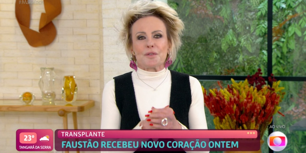 Ana Maria Braga desejou melhoras a Faustão (Foto: Reprodução/TV Globo)