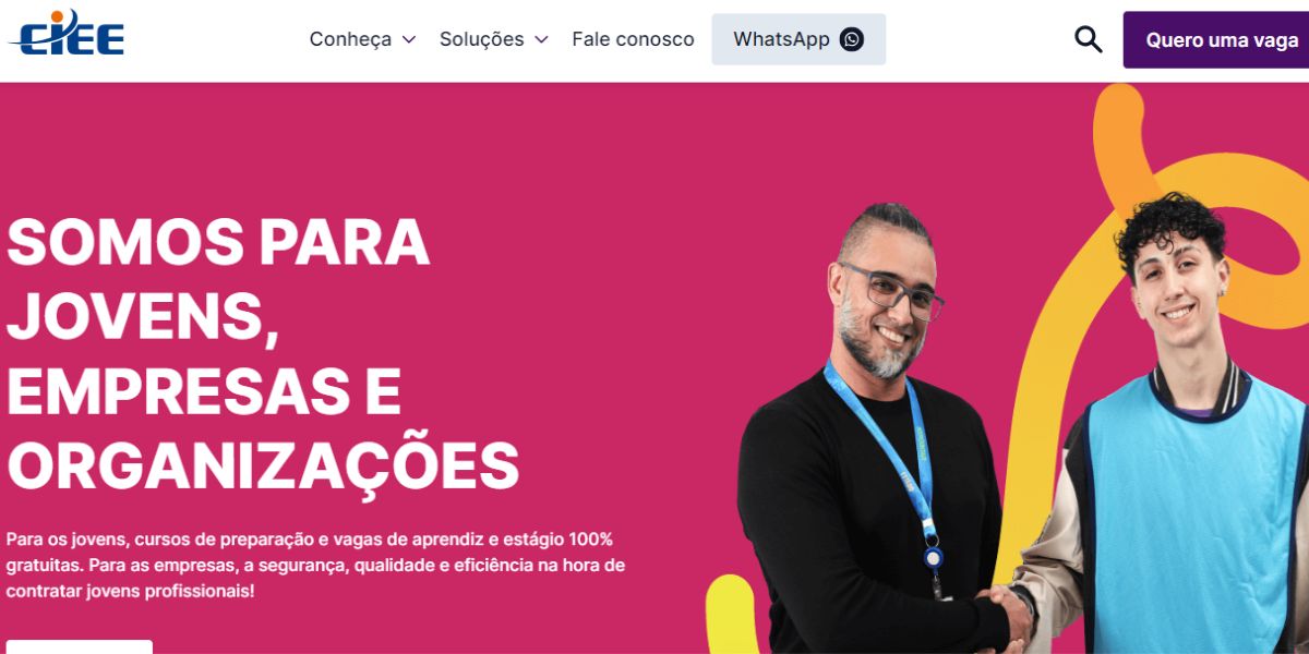 Site do CIEE, uma das organizações que oferece vagas para o programa Aprendiz do Banco do Brasil. (Foto: Reprodução / Internet)