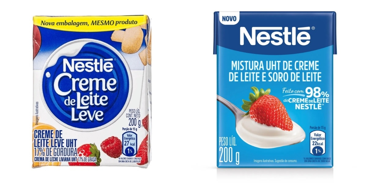 Creme de leite de caixinha e creme de soro de leite (Foto: Reprodução/Nestlé)