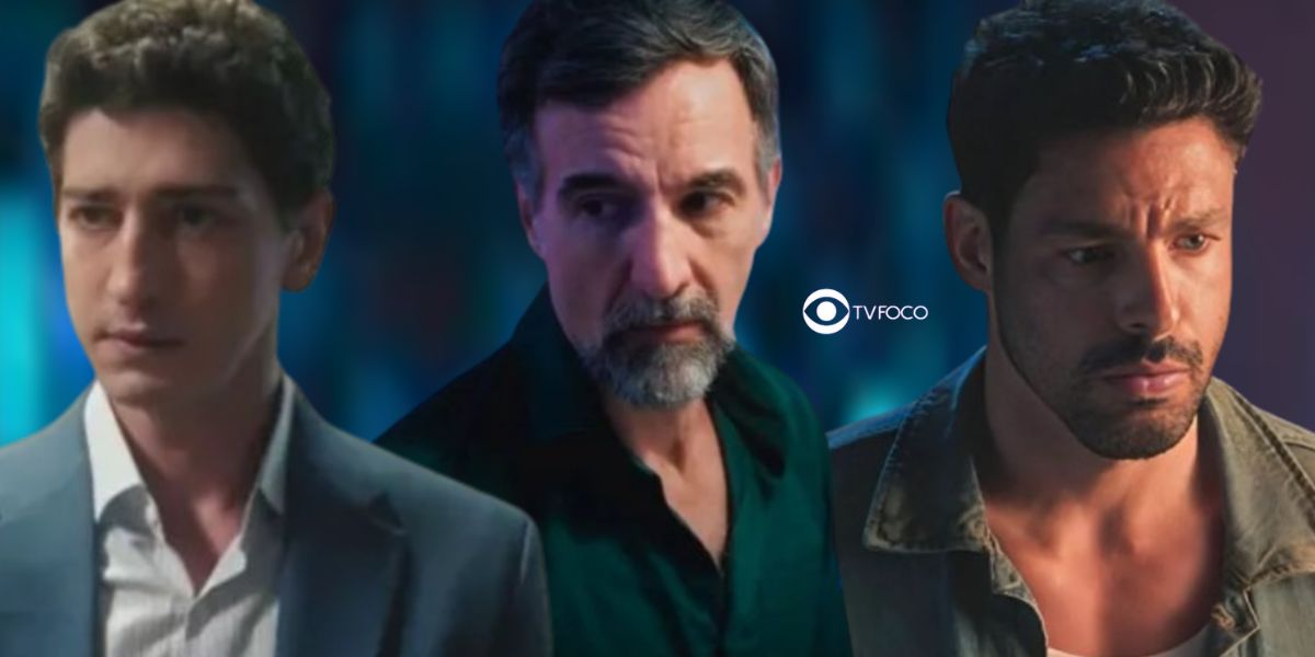 Daniel, Ademir e Caio em cenas de Terra e Paixão (Foto: Reprodução / Globo / Montagem TV Foco)