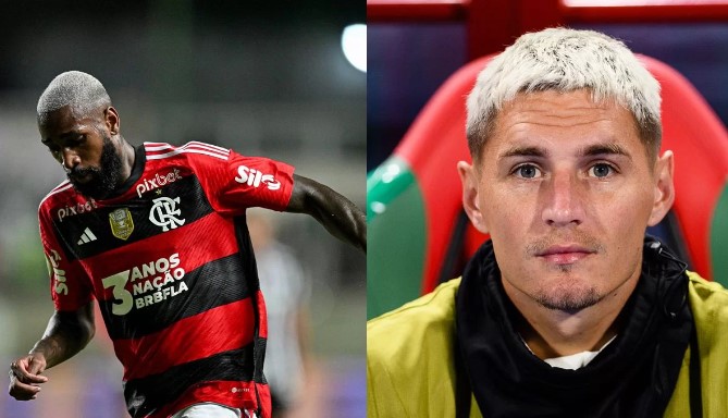 Gerson Santos da Silva e Guillermo Varela, trocaram socos nos bastidores do Flamengo (Foto: Reprodução / Internet)