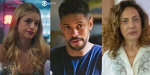 Graça, Jonatas e Agatha em Terra e Paixão (Foto: Reprodução / Globo / Montagem TV Foco)