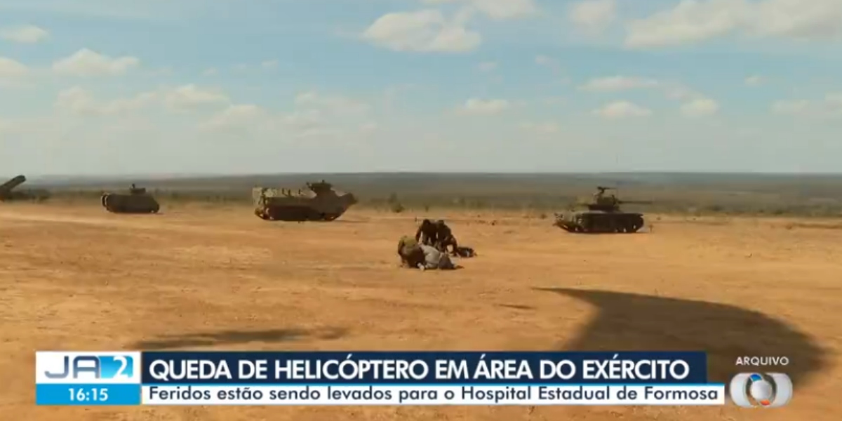 JA2, telejornal de Goiás, noticiou queda de helicóptero antes de Renata Vasconcellos (Foto: Reprodução/TV Globo)