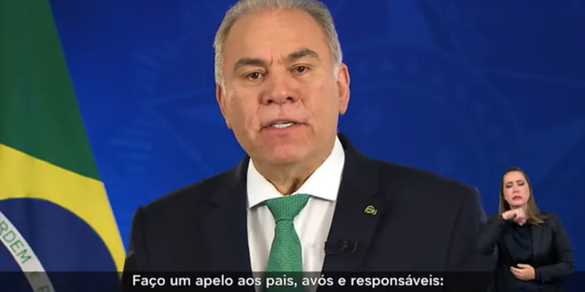 Comunicado do ex-ministro da Saúde, Marcelo Queiroga (Foto: Reprodução/TV Globo)