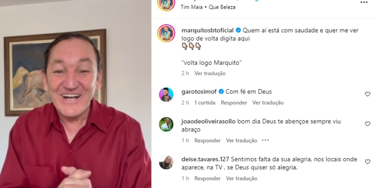 Ele utilizou suas redes sociais para tranquilizar os fãs e telespectadores (Reprodução: Instagram)