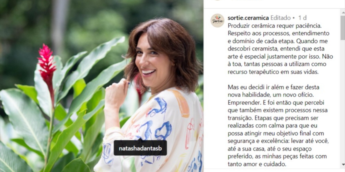 Natasha Dantas fez publicação nas redes sociais (Foto: Reprodução/Instagram)