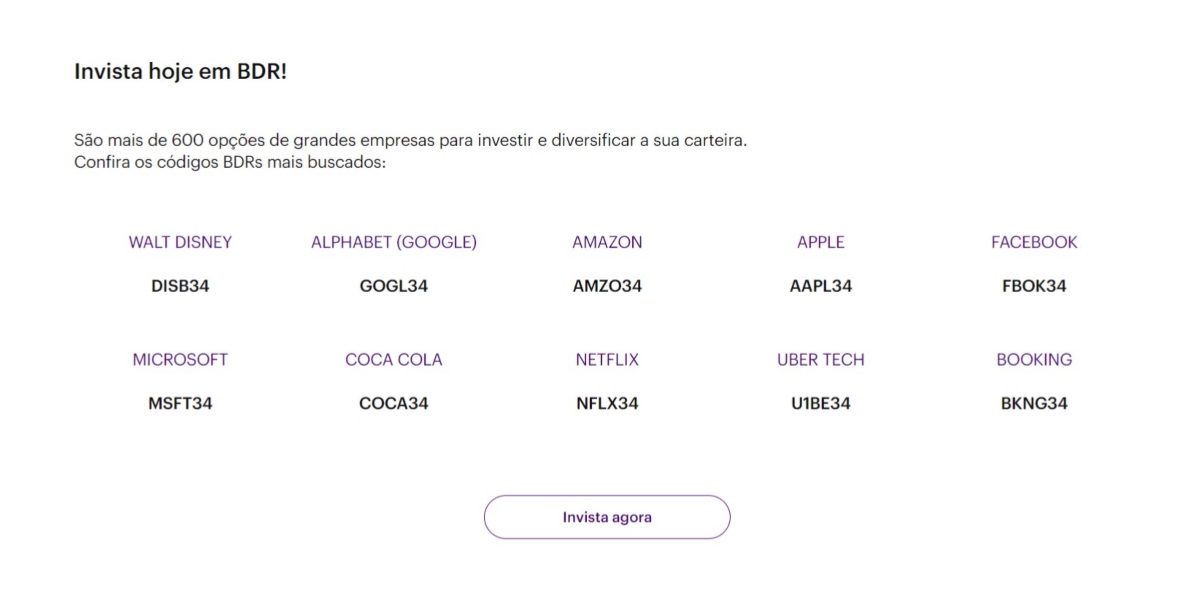 Tipos de investimento do Nubank (Foto: Reprodução/NuInvest)