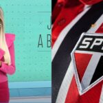 Renata Fan e escudo do São Paulo (Reprodução: Montagem TV Foco)