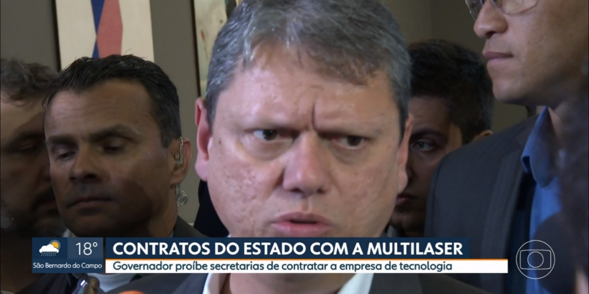 O governador de SP Tarcísio de Freitas se pronunciou sobre proibição (Foto: Reprodução/TV Globo)