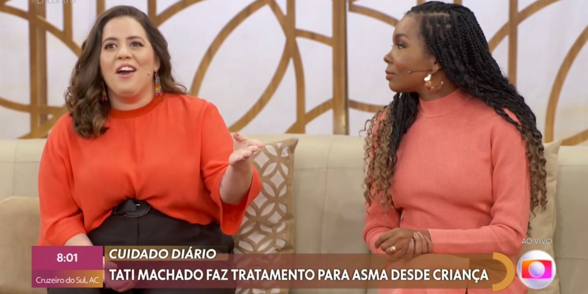 Tati Machado contou no "Bem Estar" que tem asma (Foto: Reprodução/TV Globo)