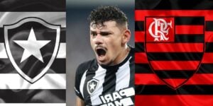 Bandeira do Botafogo e do Flamengo, e Tiquinho - Foto Reprodução Internet