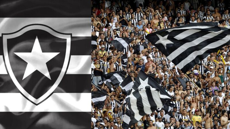 Bandeira do Botafogo e torcida- Foto Reprodução Internet