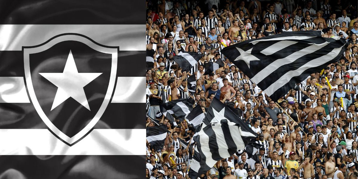 Bandeira do Botafogo e torcida- (Foto Reprodução Internet)