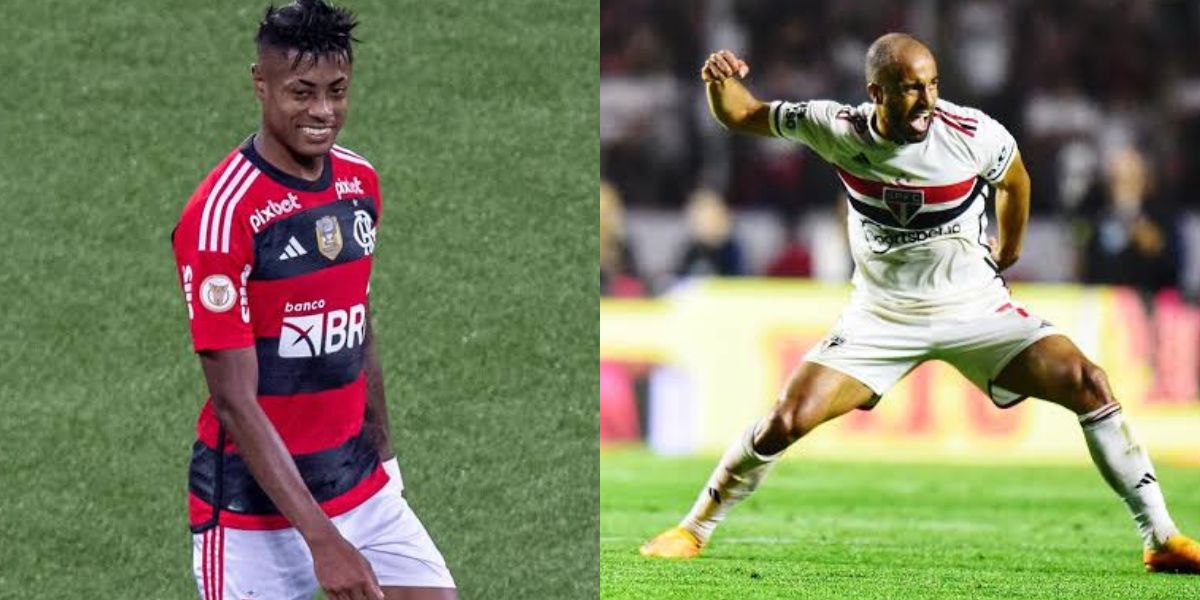 Bruno Henrique e Lucas Moura, craques do Flamengo e do São Paulo (Foto - Montagem TV Foco).