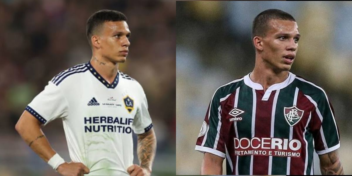 Calegari, jogador do Fluminense emprestado ao LA Galaxy (Foto - Montagem TV Foco).