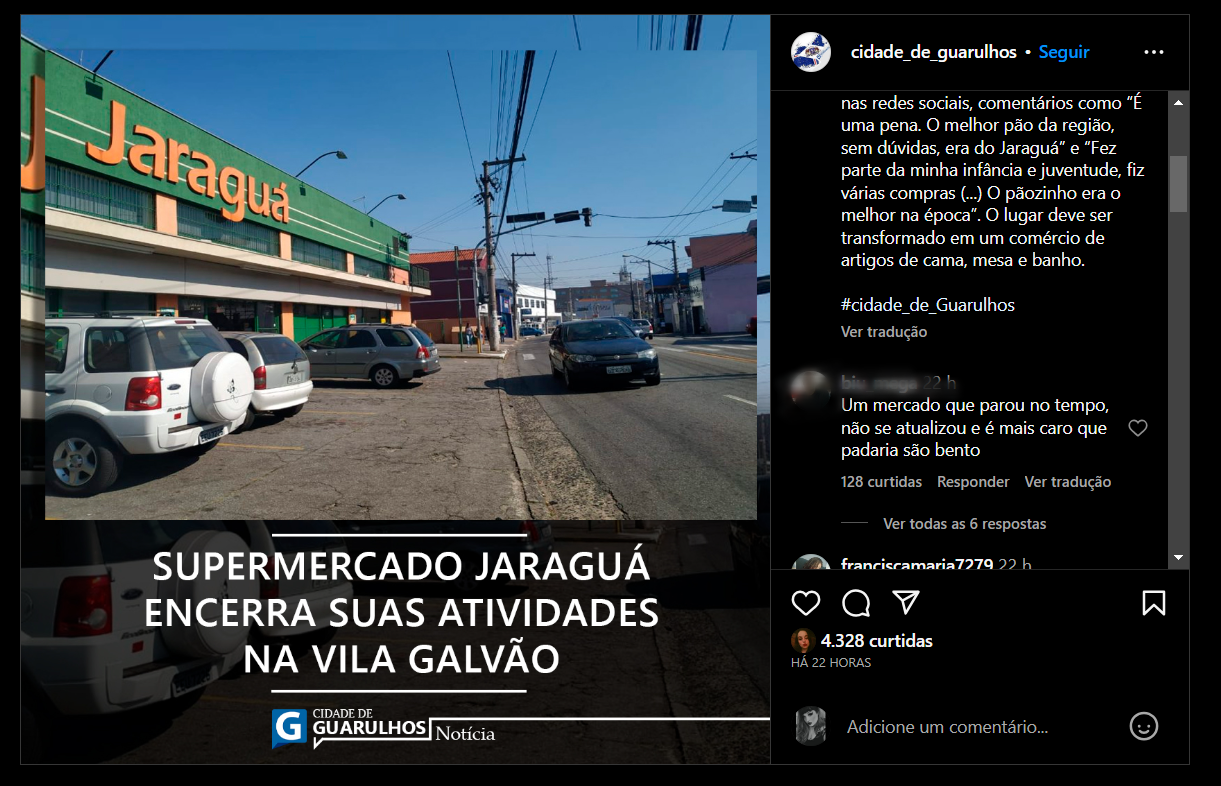 Clientes se manifestam por meio de comentários através das redes sociais (Foto Reprodução/Instagram)