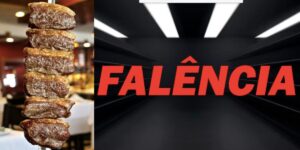 Carne em restaurante e imagem de falência (Foto: Montagem TV Foco)