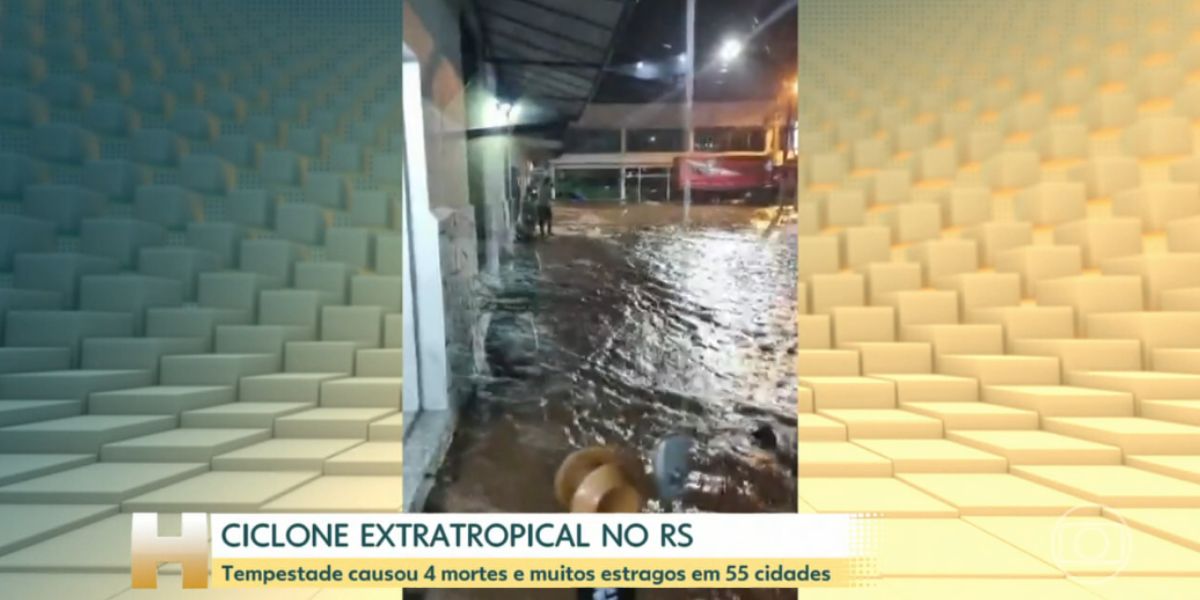 Ciclone no Rio Grande do Sul causou grandes consequências (Foto: Jornal Hoje da Globo)