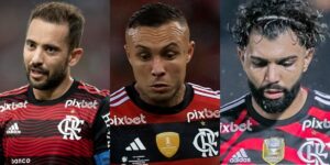 Everton Ribeiro, Everton Cebolinha e Gabigol, jogadores do Flamengo (Imagem Reprodução Internet)