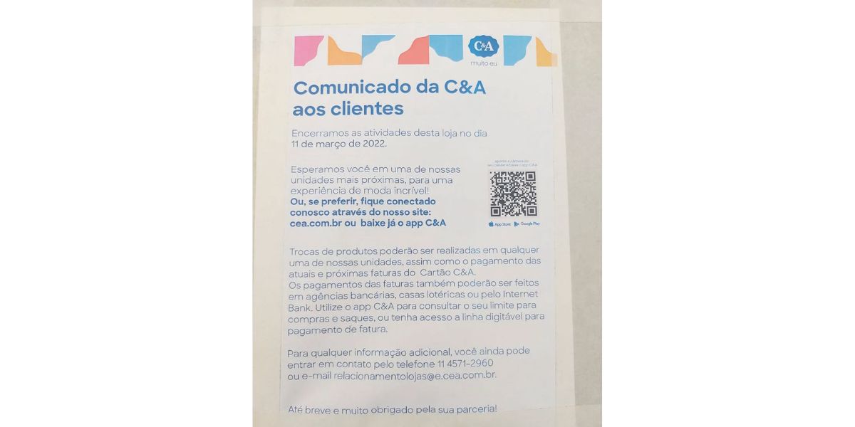 Comunicado C&A (Foto: Reprodução / Internet) 