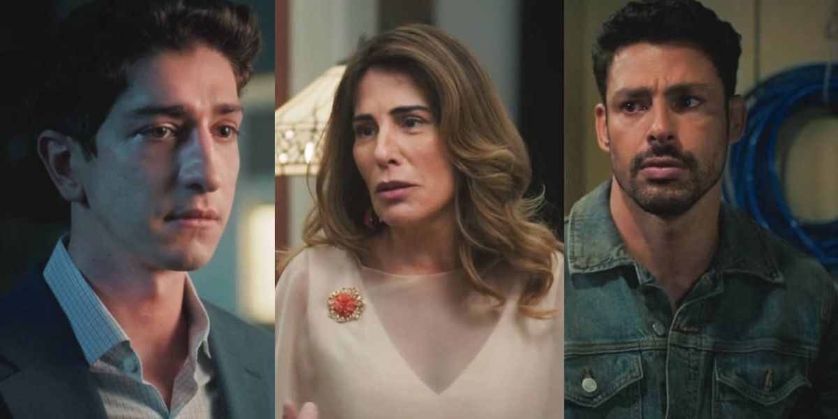 Daniel, Irene e Caio em Terra e Paixão (Foto: Reprodução / Globo)