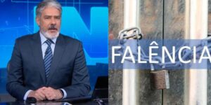 Escândalo desmascarado no JN e notícia sobre falência - Montagem: TVFOCO