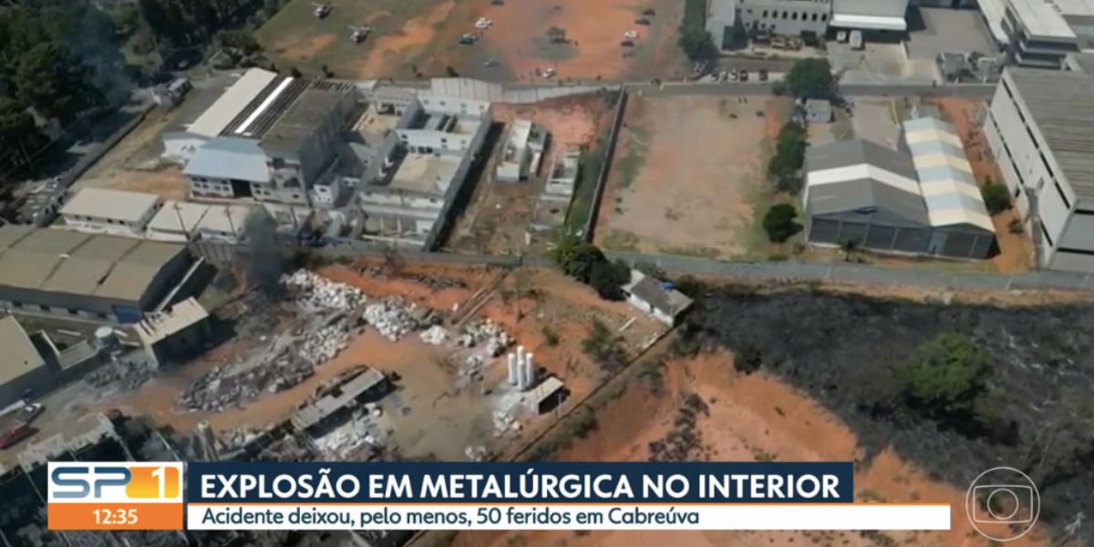 Notícia sobre explosão (Foto: Reprodução / SP1 da Globo)