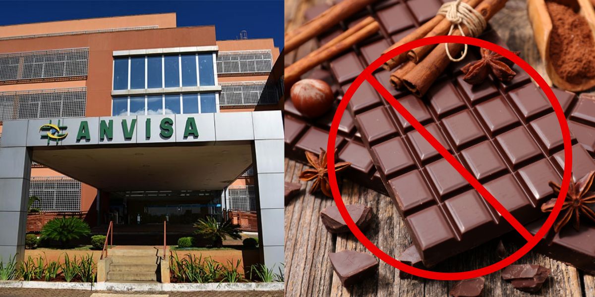 Fachada da Anvisa e Chocolate proibido - Foto Reprodução Internet