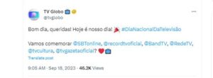 Globo interage com emissoras rivais por meio do Twitter - Foto Twitter