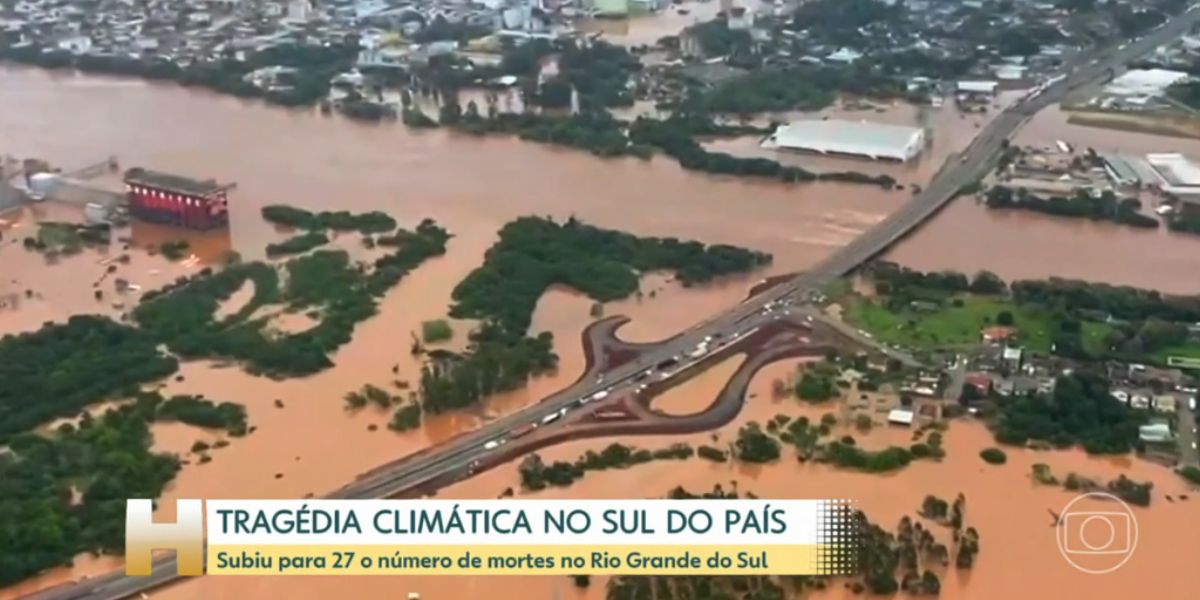 Imagens do Rio Grande do Sul (Foto: Reprodução / Jornal Hoje da Globo)