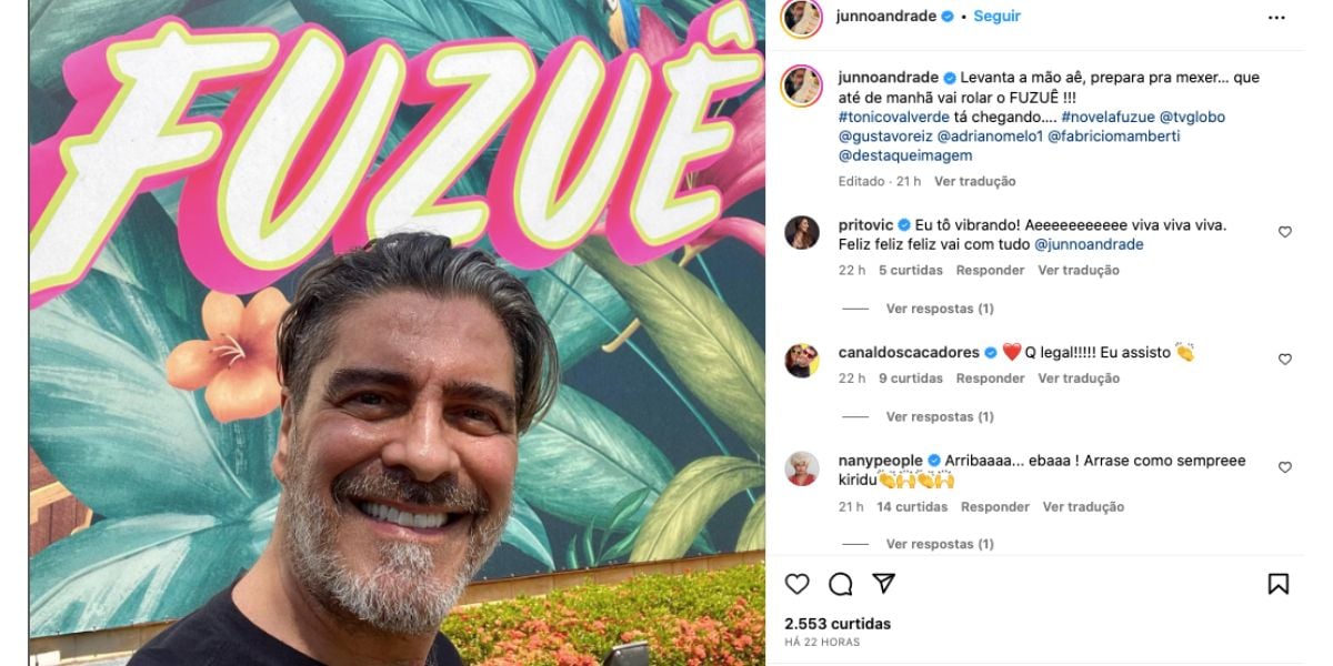 Junno Andrade faz anuncio sobre Fuzuê (Foto: Reprodução / Instagram)