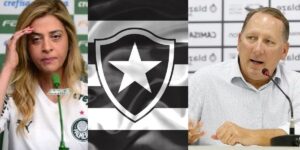 Leila Pereira, bandeira do Botafogo e John Textor - Foto Reprodução Internet