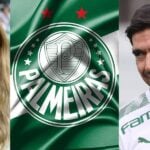 Leila Pereira, bandeira do Palmeiras e Abel - Foto Reprodução Internet