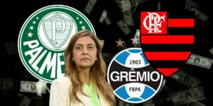 Leila Pereira quer estrelas do Flamengo e do Grêmio no Palmeiras  (Foto - Montagem TV Foco).